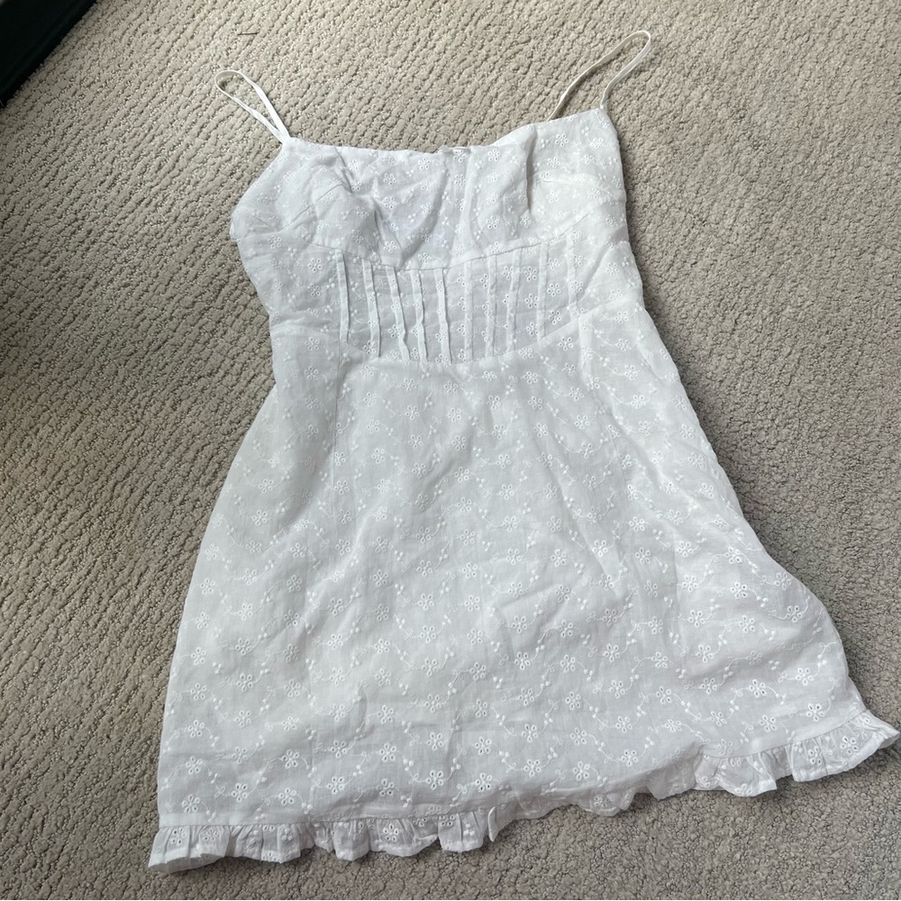 Beginning Boutique White Eyelet Mini Dress
